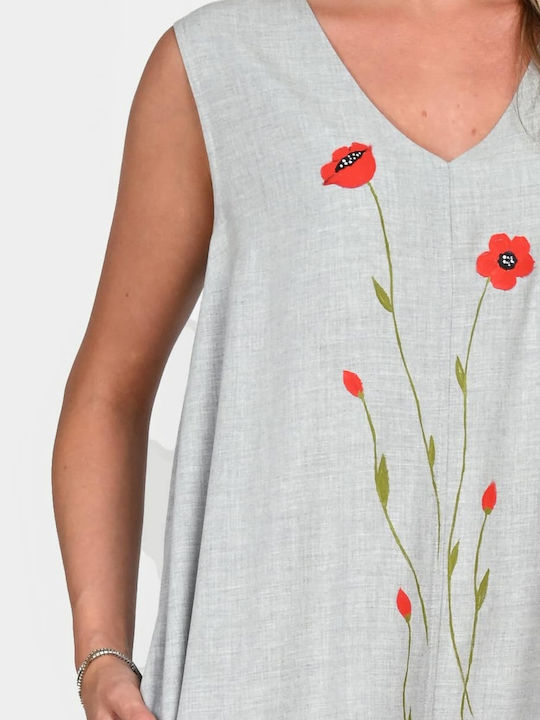 Rochie Midi De Vară Gri
