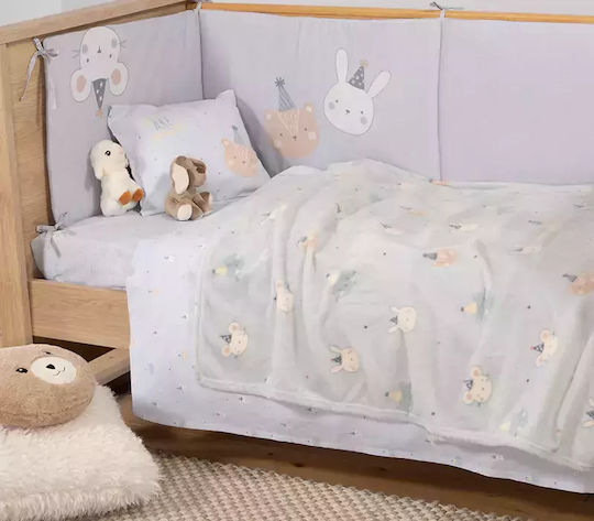 Nef-Nef Homeware Κουβέρτα Αγκαλιάς & Λίκνου Special Party Fleece Μπλε 75x110εκ.