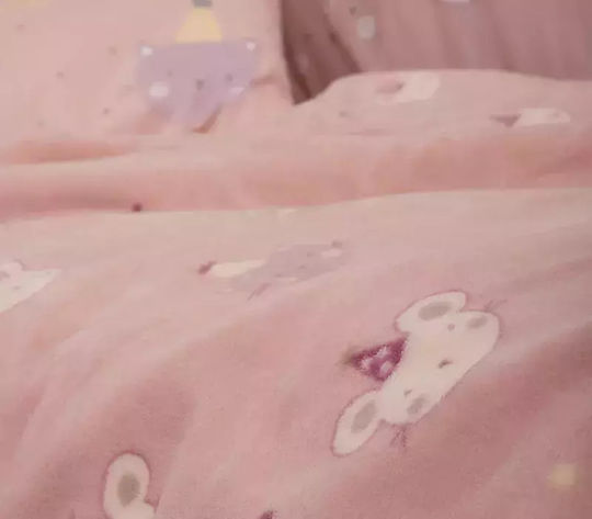 Nef-Nef Homeware Κουβέρτα Κούνιας Special Party Fleece Ροζ 110x150εκ.