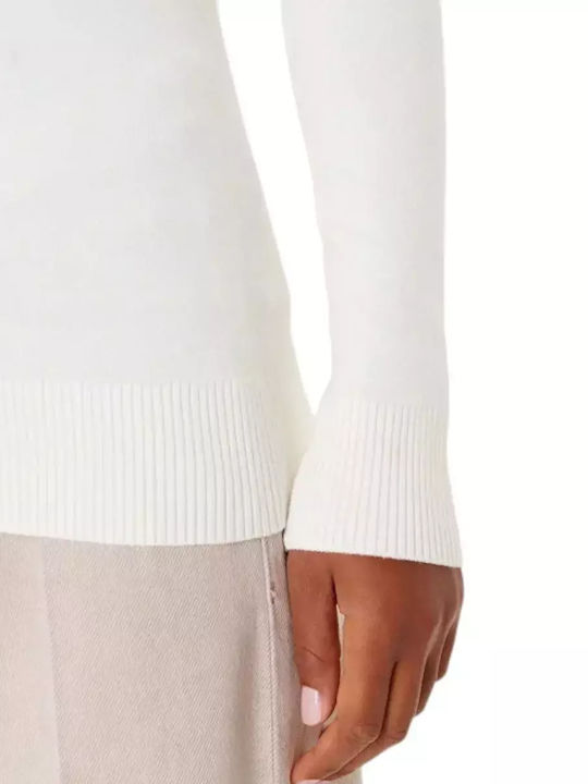 Women's Long Sleeve Turtleneck Sweater White