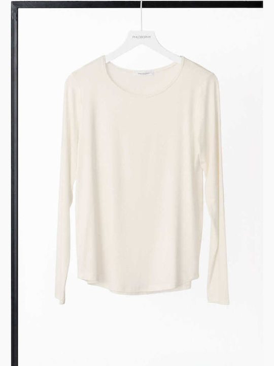 Damen Bluse Langärmelig White