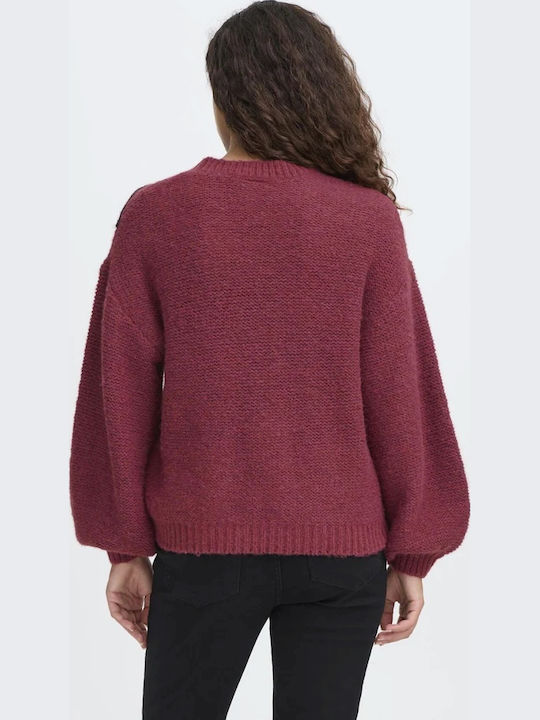 Damen Pullover Wolle Maroon