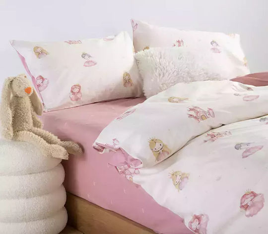 Nef-Nef Homeware Σετ Σεντόνια Μονά Βαμβακερά Our Princess Ροζ 170x260cm 3τμχ