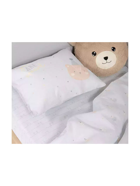 Nef-Nef Homeware Special Party Baby Sheets Set Crib Cotton Blue 120x170cm 3pcs