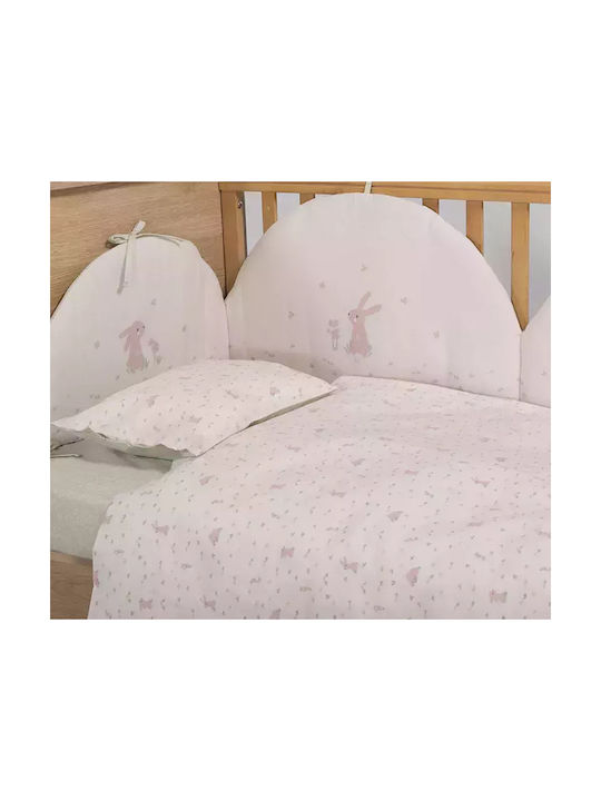 Nef-Nef Homeware Σετ Βρεφικά Σεντόνια Κούνιας Βαμβακερά Country Bunny Εκρού 120x170εκ.