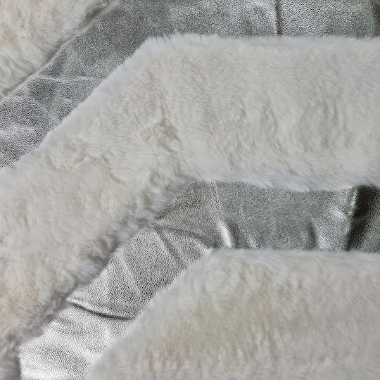 Saray Home Luxurius DSN04 Килим Правоъгълена Furry White-silver