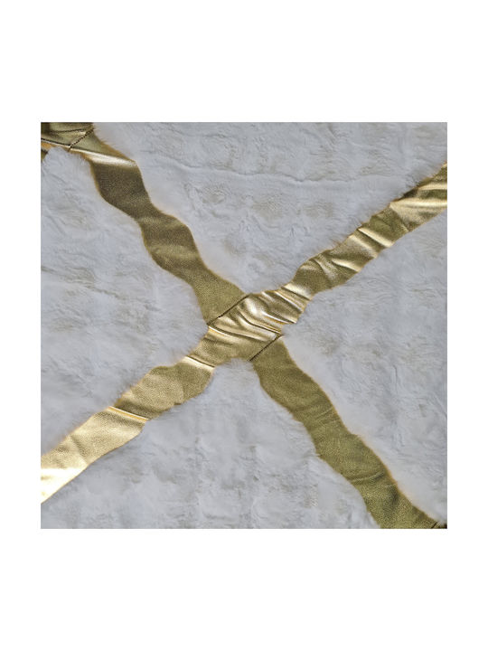 Saray Home Luxurius DSN05 Covor Rectangular Din blană White-Gold