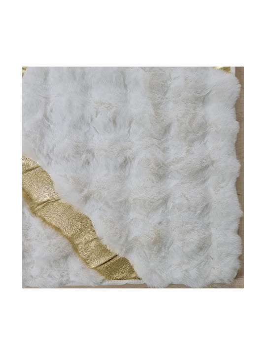 Saray Home Luxurius DSN05 Covor Rectangular Din blană White-Gold