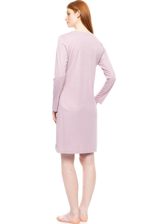 Pink Label Winter Damen Nachthemd Dusty Pink