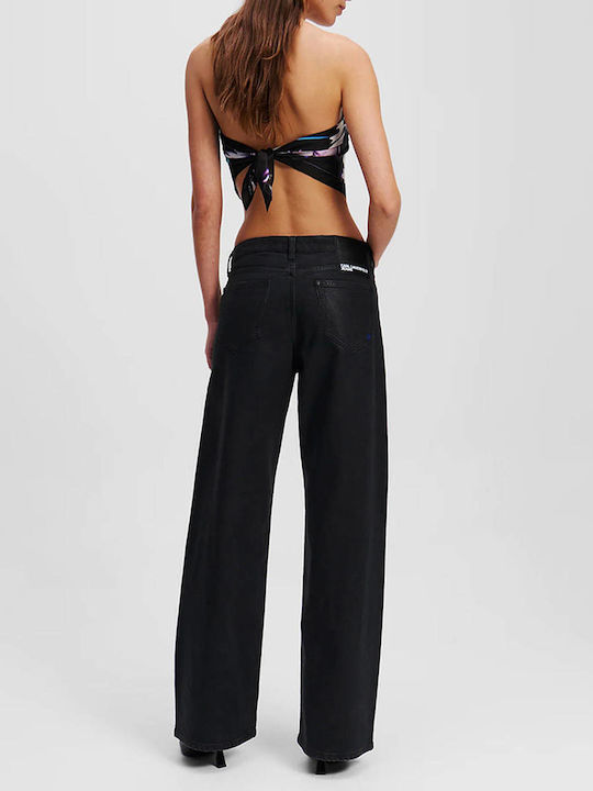 Γυναικείο Jean Παντελόνι σε Relaxed Εφαρμογή Denim Black