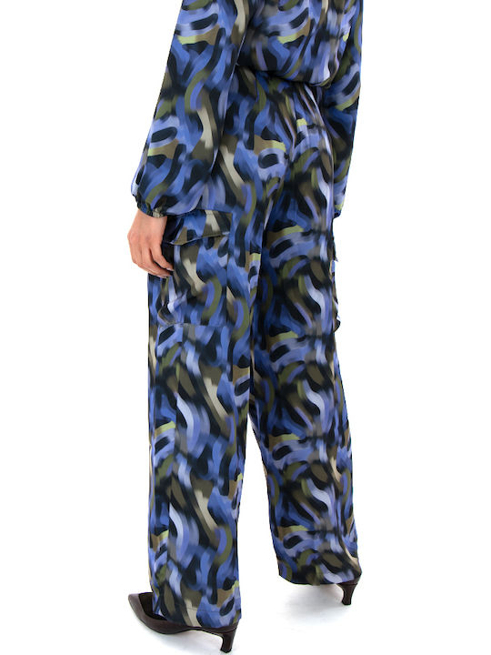 Damen Hoch tailliert Stoff Cargo Hose in Geradem Schnitt Black