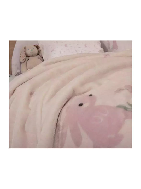 Nef-Nef Homeware Blanket Cot Country Bunny Velvet Multicolour 100x140cm