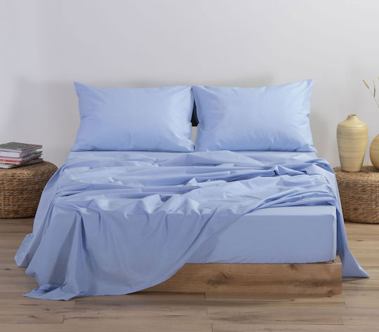 Nef-Nef Homeware Чаршаф Единично 170x270см. Basic Светлосиньо