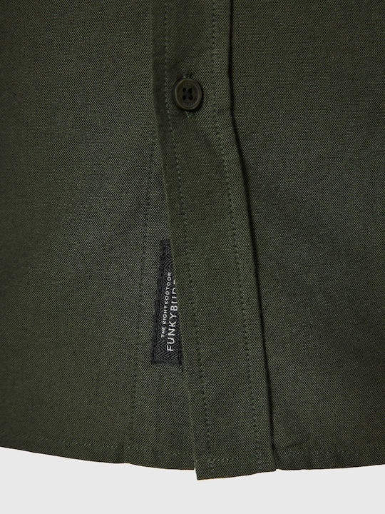 Long-sleeved Cotton Shirt Khaki