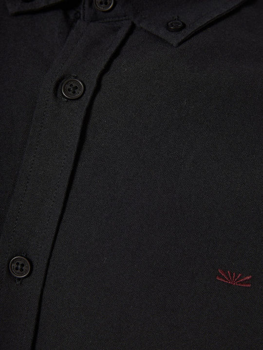 Long-sleeved Cotton Shirt Black