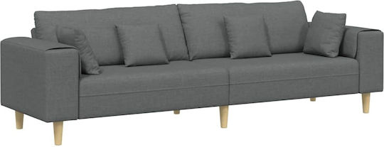 Four Seater Couch Dark Grey 250x77x76 cm