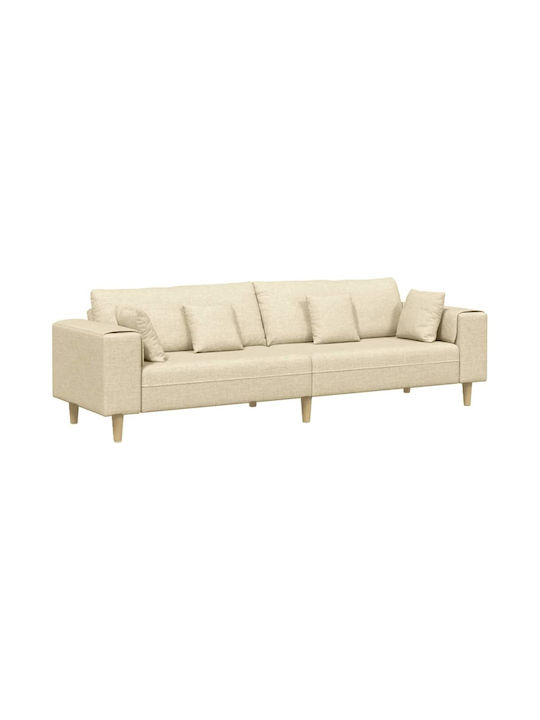 Vier Sitzer Sofa Creme 250x77x76cm