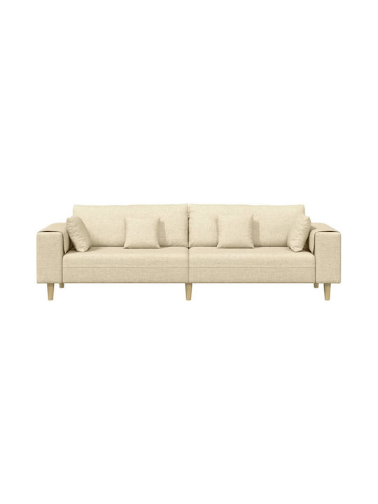 Vier Sitzer Sofa Creme 250x77x76cm