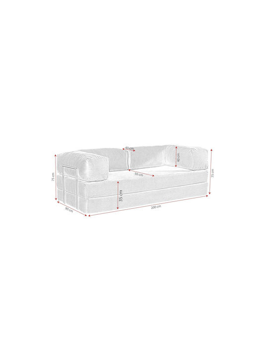 Διθέσιος Καναπές Κρεβάτι Μπεζ 90x200x45εκ.