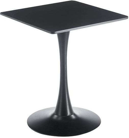 Tisch Speisesaal Holz Black Velvet-Black Metal 60x60x75cm