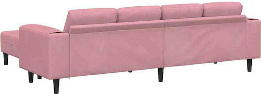 Living Room Furniture Set Couch & Stool Pink