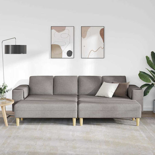 Living Room Furniture Set Couch & Stool Brown