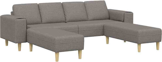 Living Room Furniture Set Couch & Stool Brown