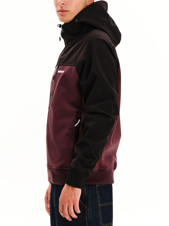 Raglan Bonded Winter Bomber Jacket Waterproof and Windproof Burgundy