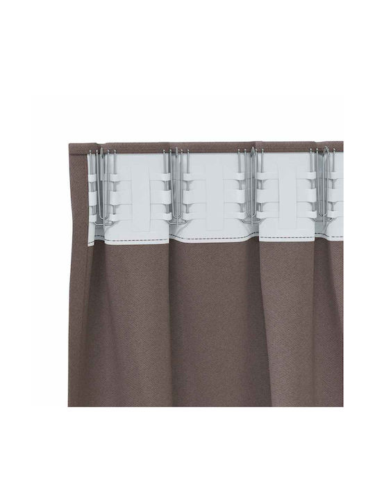 vidaXL Set Curtains Blackout Window with Pencil Pleat Brown 140x175cm