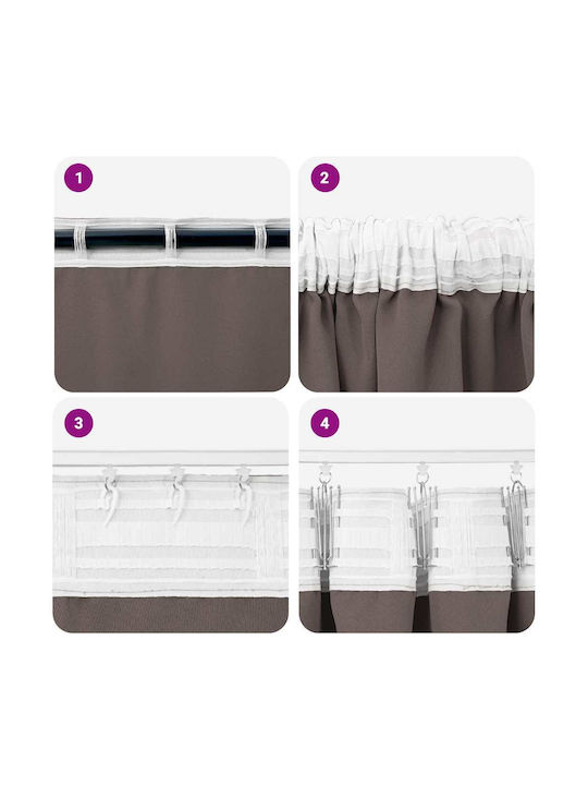 vidaXL Set Curtains Blackout Window with Pencil Pleat Brown 140x175cm