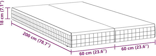 vidaXL King Size Ορθοπεδικό Στρώμα 200x200x18cm