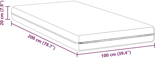 vidaXL Μονό Ανατομικό Στρώμα 100x200x20cm