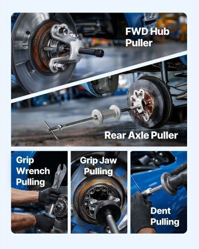 Vevor 9-way Slide Hammer Puller Set Front Rear Wheel Hub Bearing Remover 15pcs