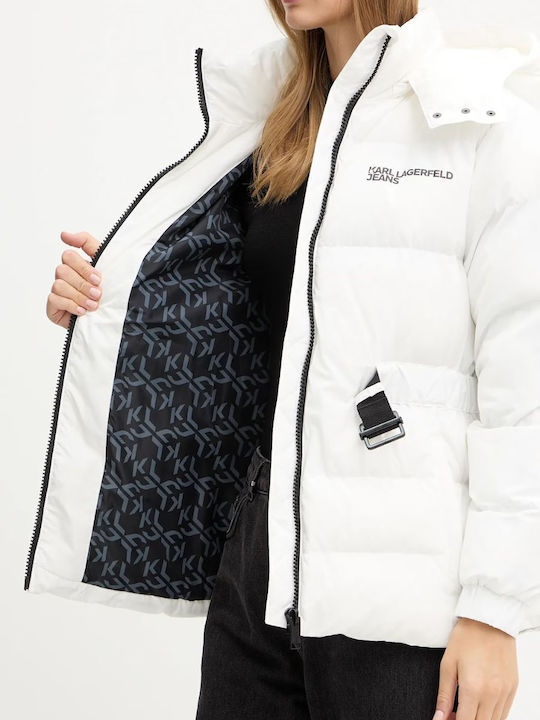 Damen Puffer Jacke für Winter White