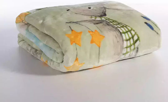 Nef-Nef Homeware Blanket Velvet Woodland Party Green 160x220cm