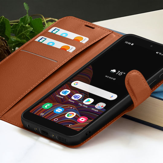 Zanaé Brieftasche Hülle Galaxy Xcover 5 Stand Magnetischer Tab Braun