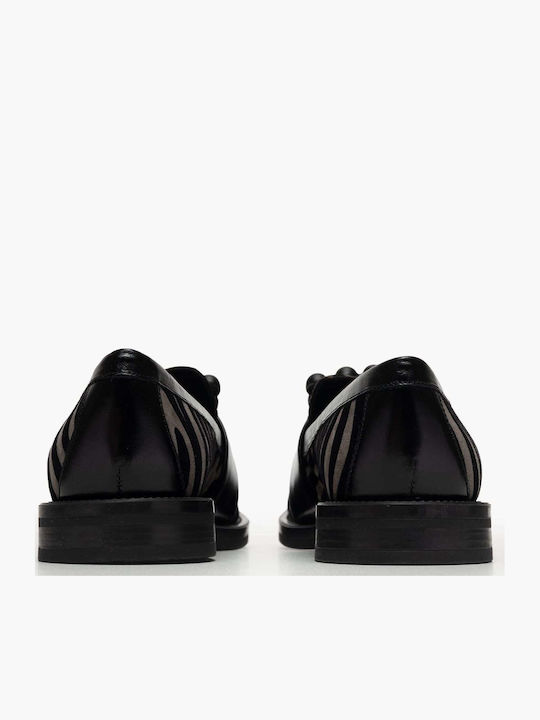 Leather Women's Loafers in Black Color