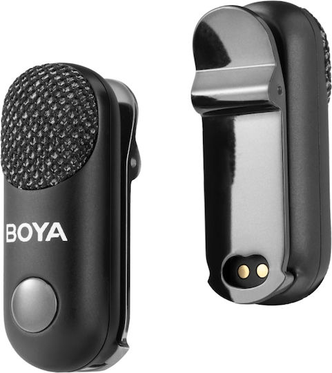 Boya Magic-02 Комплект Δυναμικό Микрофон Щипка Журналистически в Черен Цвят