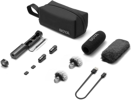 Boya Magic-05 Set Δυναμικό Microphone with USB Type-C Clip On for Camera