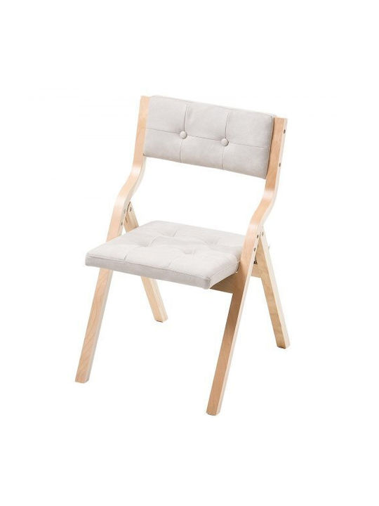 Καρέκλες Τραπεζαρίας Ξύλινες Πτυσσόμενες Beige 2τμχ