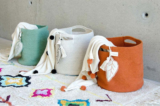 Lorena Canals Decorative Basket Fabric with Handles Ecru 30x30x30cm