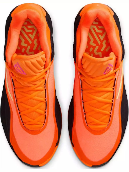 Giannis Freak 7 High Basketball Shoes Total Orange / Light Lemon Twist / Black / Hyper Pink