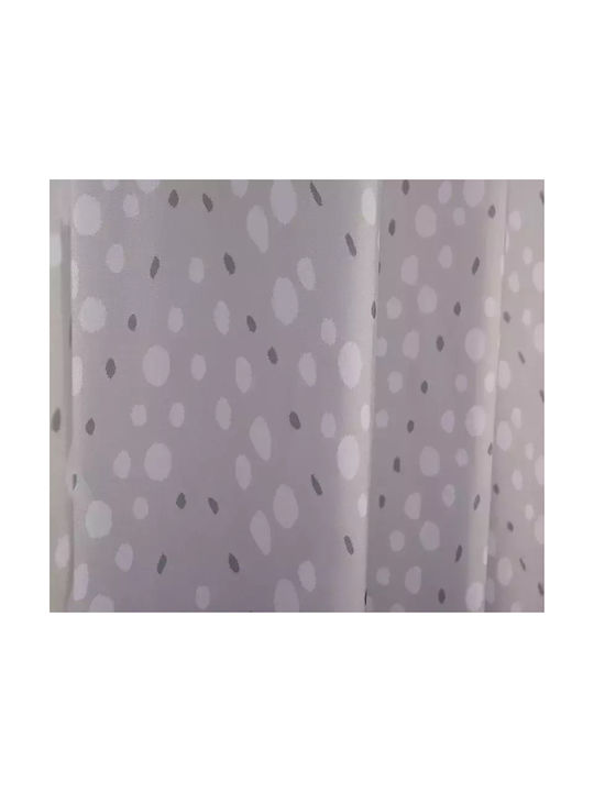 Nef-Nef Homeware Fonteste Κουρτίνα Μπάνιου Υφασμάτινη με Τρουκς 180x180cm Silver