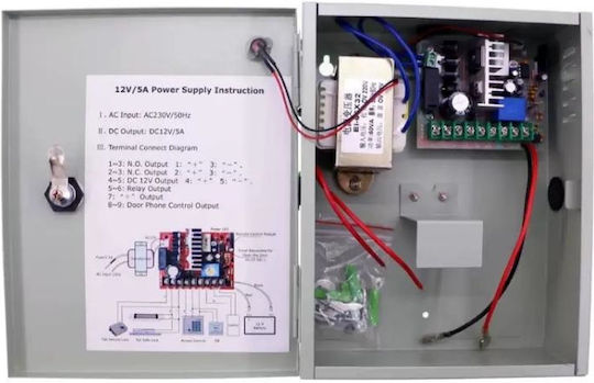 Alimentare 5A Carcasă Metalică Tensiune de Intrare 220V AC~240V AC 50~60Hz Tensiune de Ieșire 11V DC-14V DC 5A Ieșire Contact Blocare