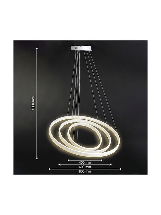 Lightex Κρεμαστό Φωτιστικό Λευκό LED με Ρυθμιζόμενο Λευκό Φως