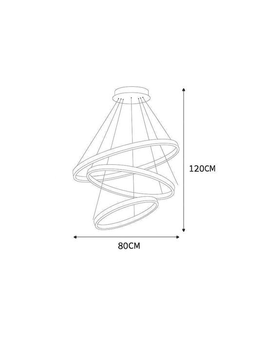 Lightex Κρεμαστό Φωτιστικό Λευκό LED με Ρυθμιζόμενο Λευκό Φως
