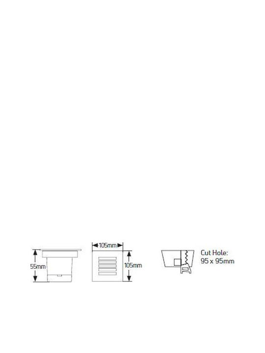 Geyer Стенно Външно Спот Осветление LED IP65 3W с Топло бяло Светлина 10.5x10.5x5.5εκ.