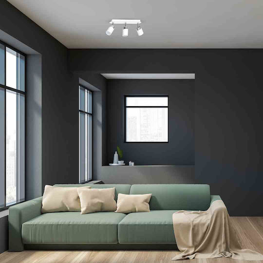 Eko Light Тройно Спот с Цокъл GU10 в Бял Цвят