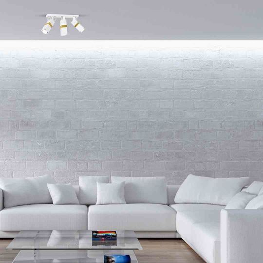 Eko Light Тройно Спот с Цокъл GU10 в Бял Цвят