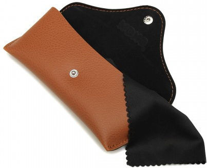 Miss Lulu Leather Look Soft Sunglasses Case Brown
